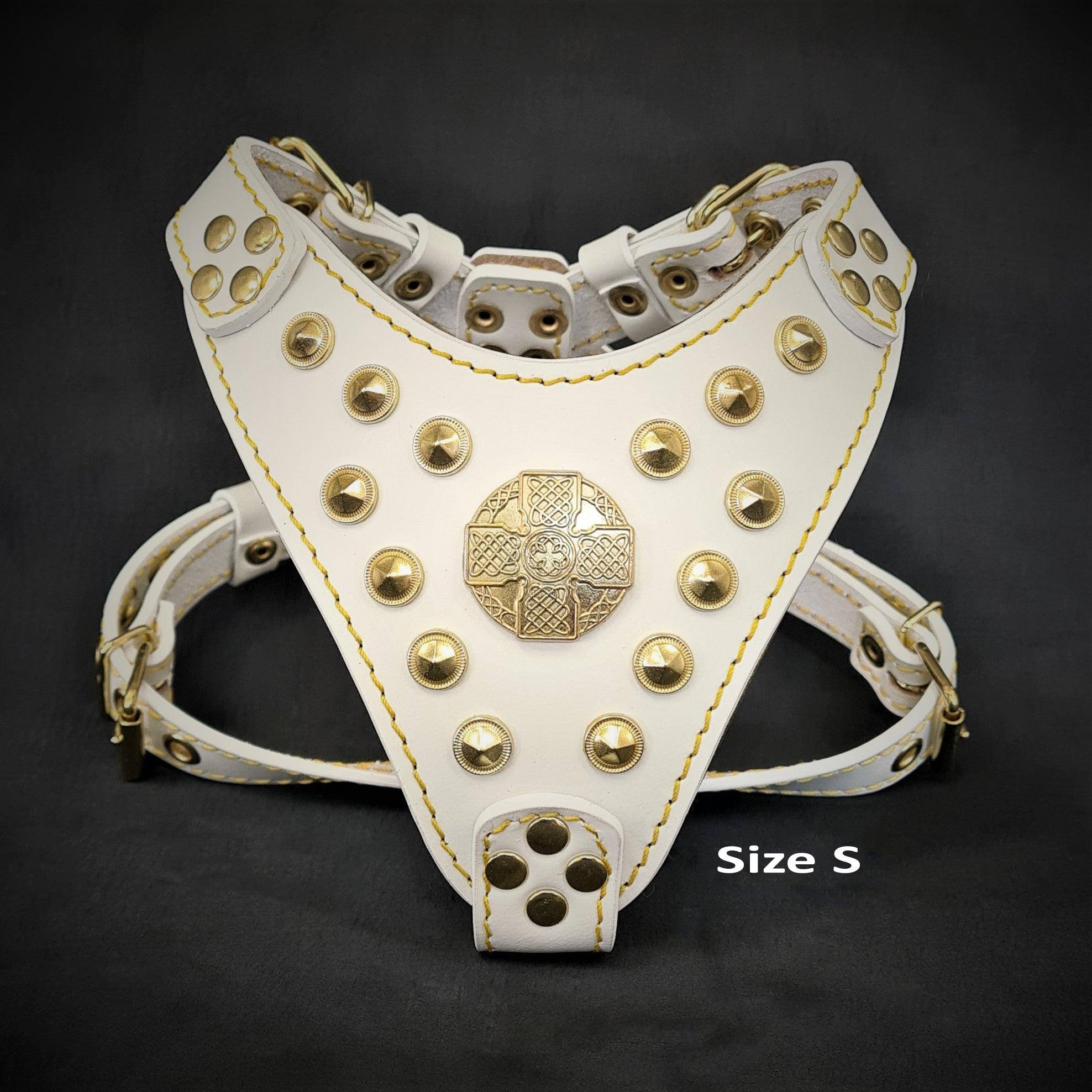 The ''Maximus'' harness White & Gold Small to Medium Size – Obrázok 2