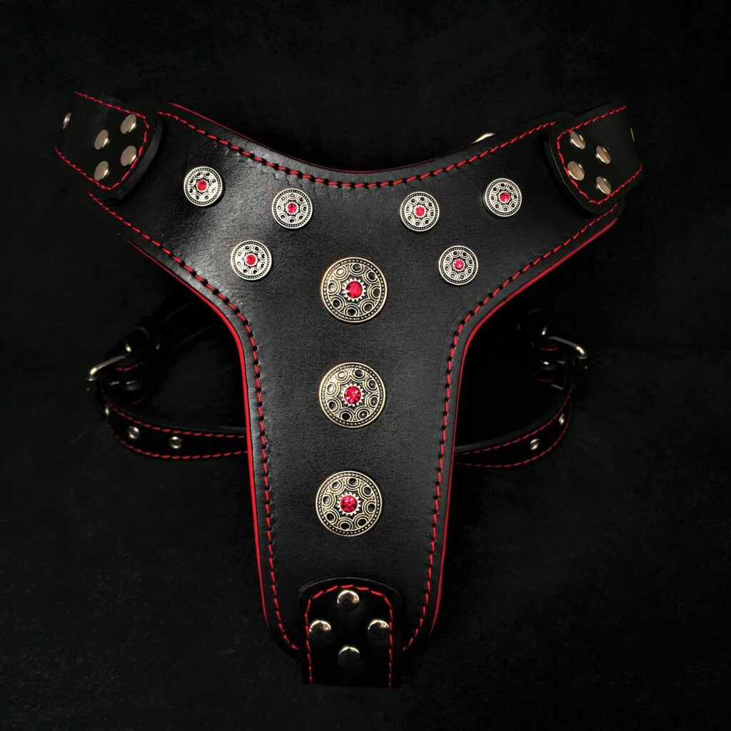 ''Bijou'' harness Black & Red for big dogs