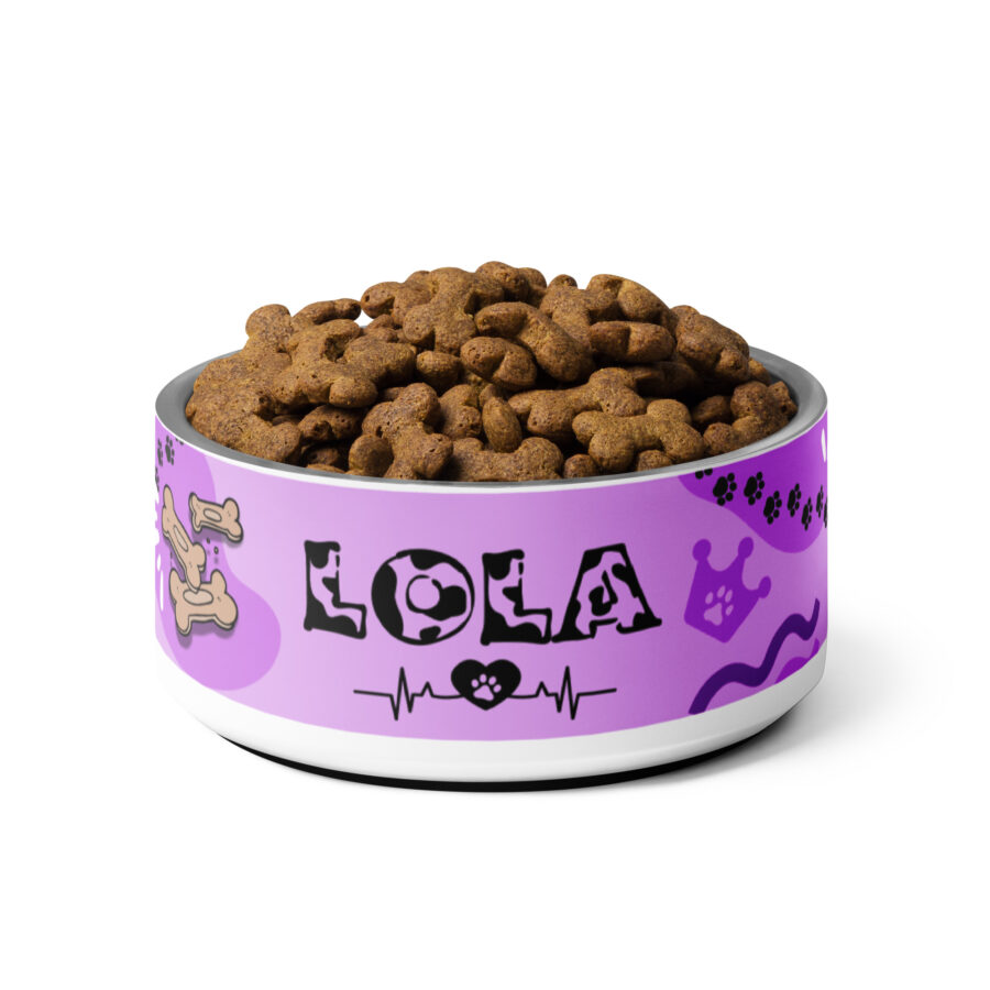 Personalizovaná fialová miska s menom pre psa