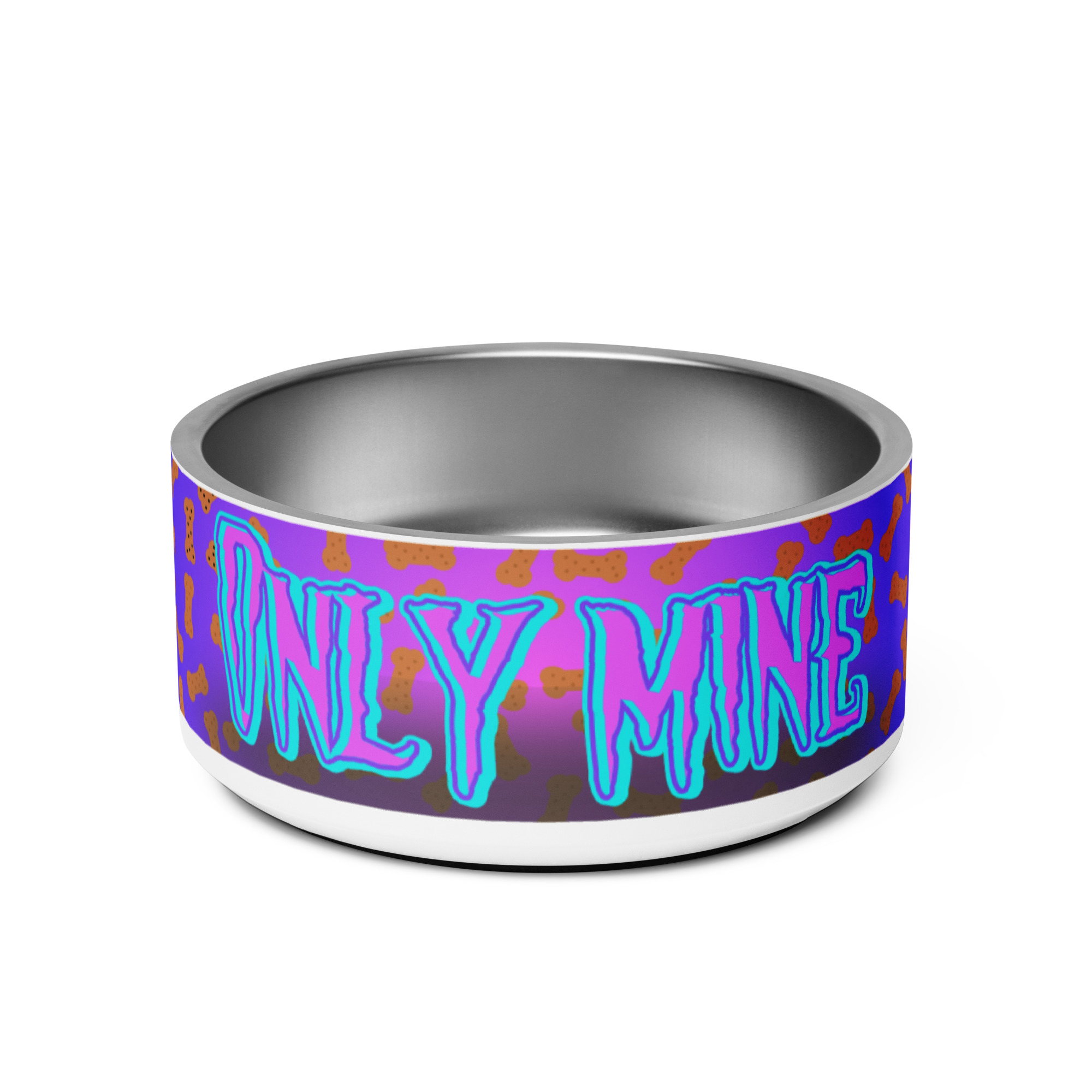 Nerezová miska pre psa „Only Mine“ – fialová – Obrázok 2