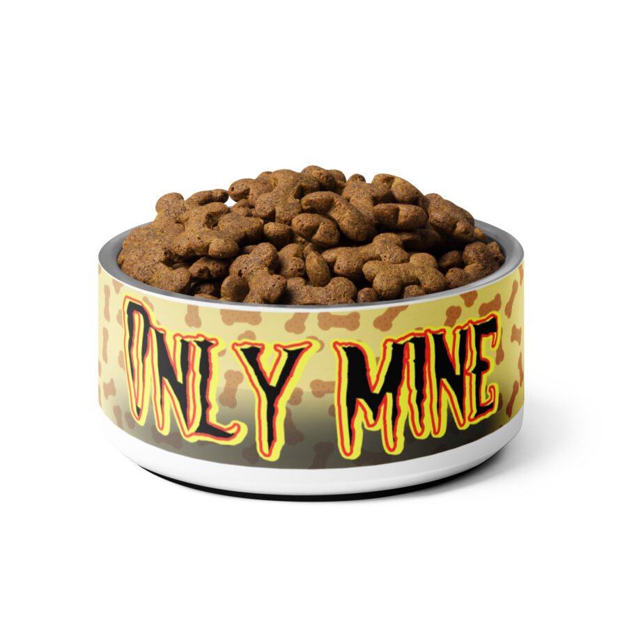 Nerezová miska pre psa „Only Mine“ – žltá