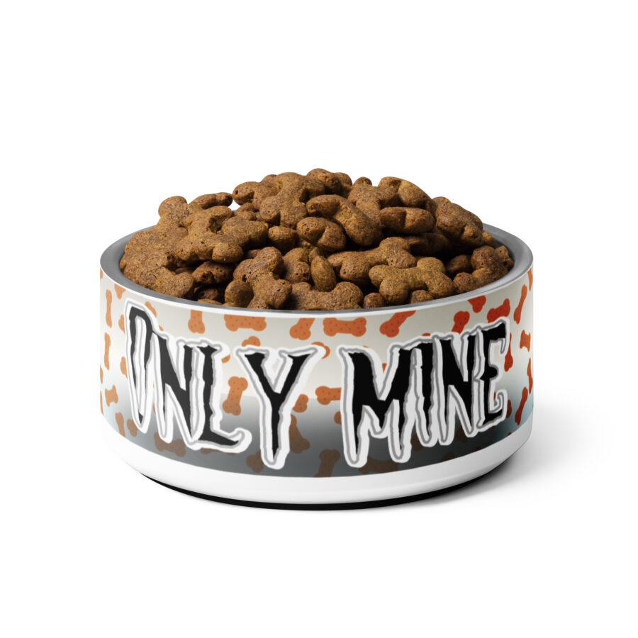 Nerezová miska pre psa „Only Mine“ – bielá