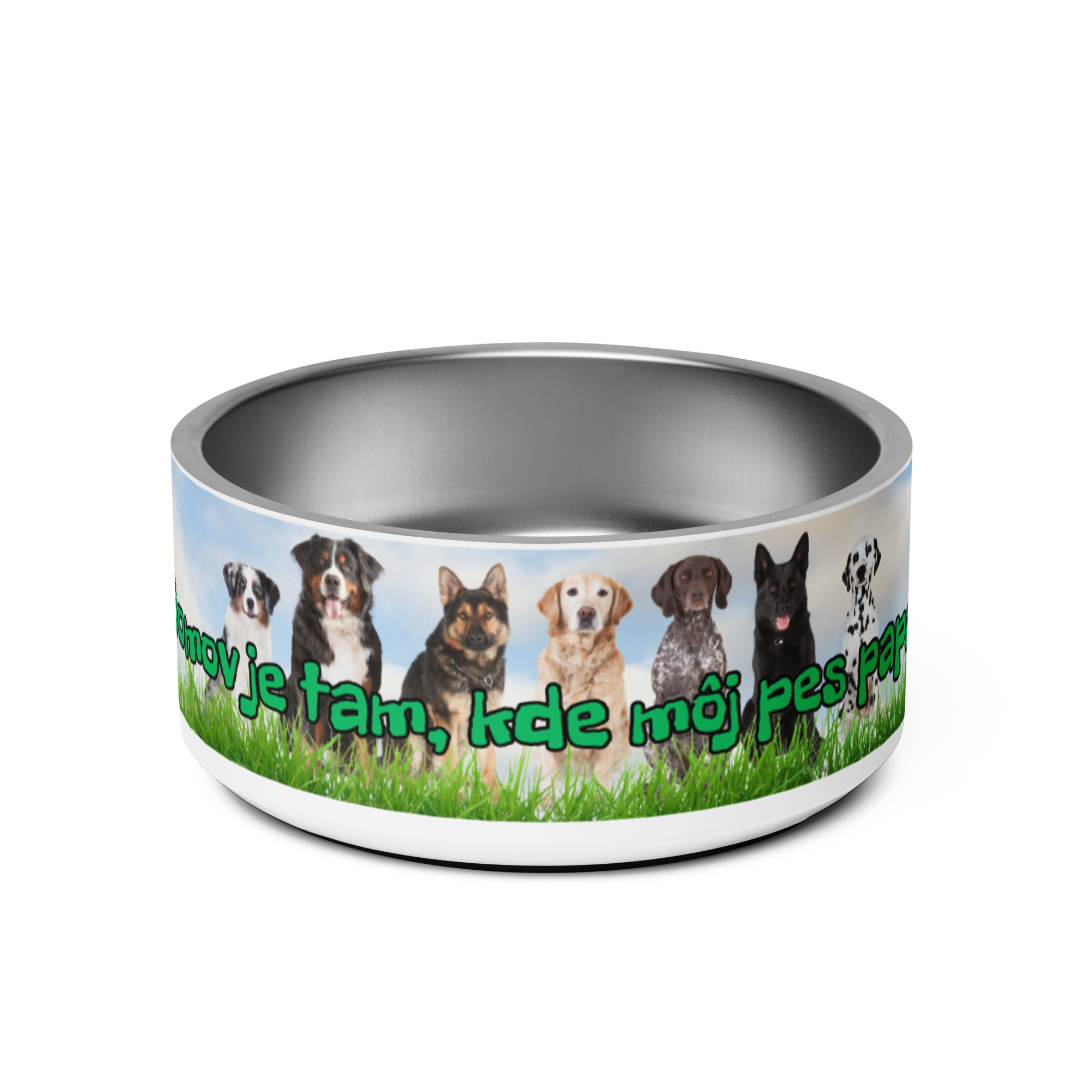 Štýlová nerezová miska „Domov je tam, kde môj pes papá“ – Obrázok 2