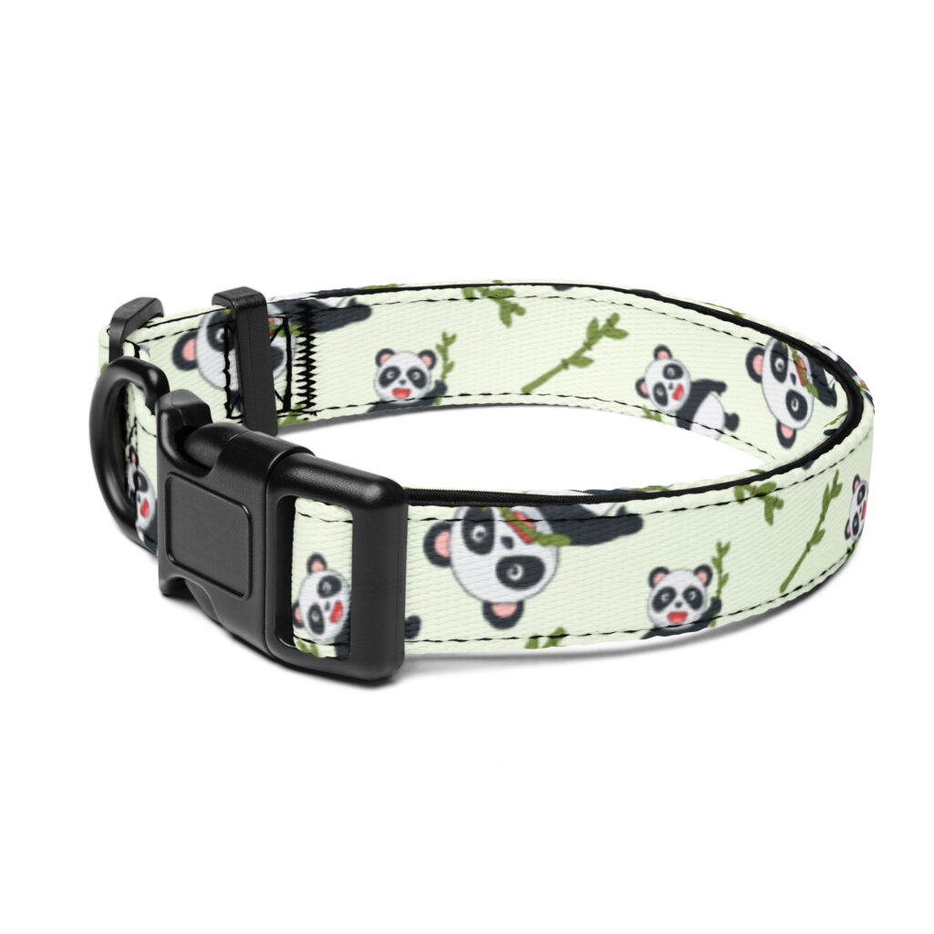 Štýlový obojok pre psa – pandový dizajn
