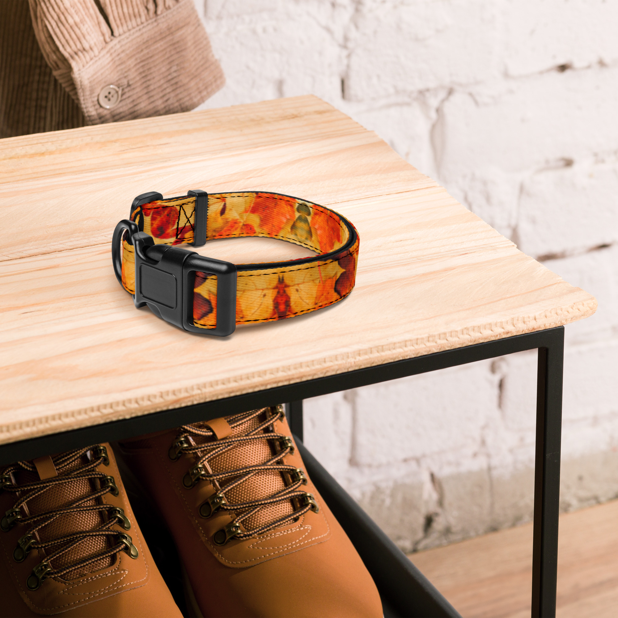 Štýlový obojok pre psa – dizajn s jesennými listami – Obrázok 4